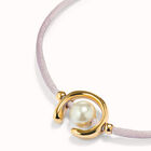 Pulsera de hilo lila con perla shell fornitura ba&ntilde;ada en oro 18k